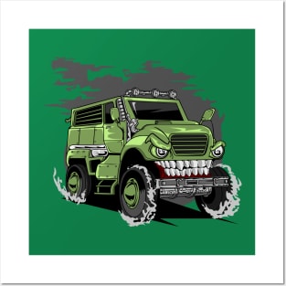 MILITARY MONSTER CAR Posters and Art